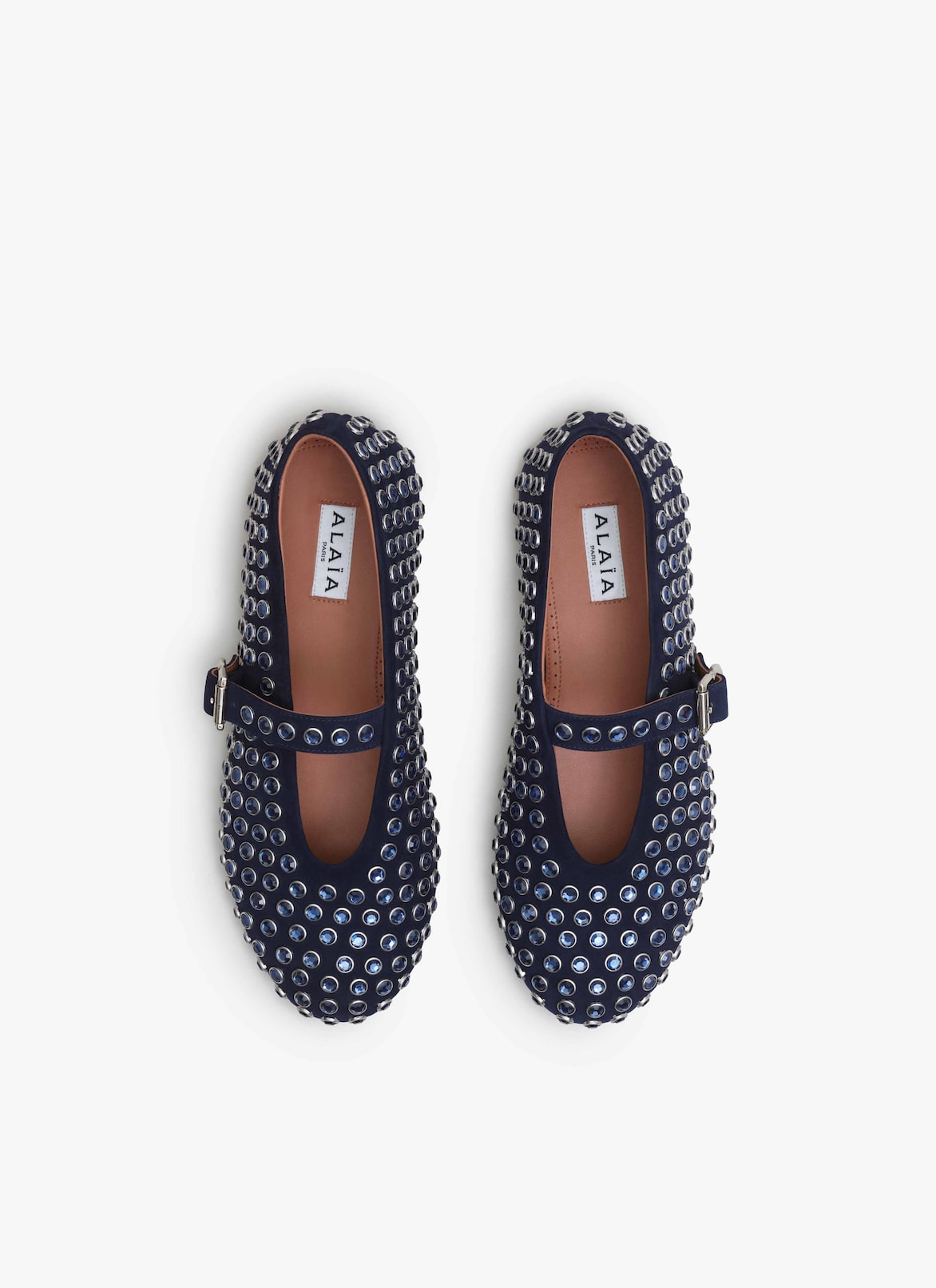 STRASS BALLET FLATS ALAÏA DARK BLUE STRASS BALLET FLATS